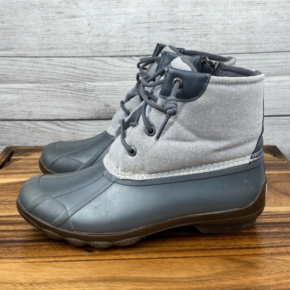 Sperry Saltwater Syren Gulf Quilt Duck Boot Grey Glitter STS84447 Women’s Size 7 - Picture 1 of 11